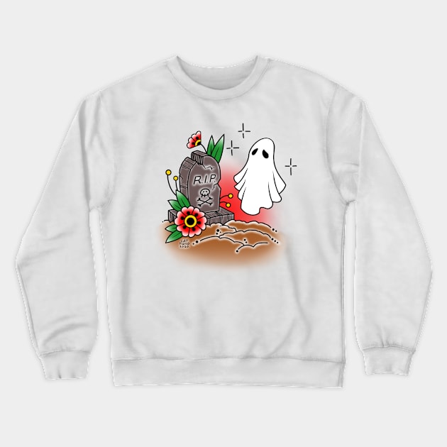 Old school Graveyard Crewneck Sweatshirt by Mhaddie